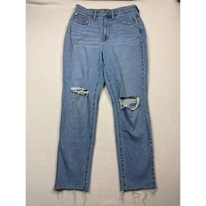 Madewell Curvy‎ Perfect Vintage Jeans 28 Distressed Knees Raw Hem High Rise